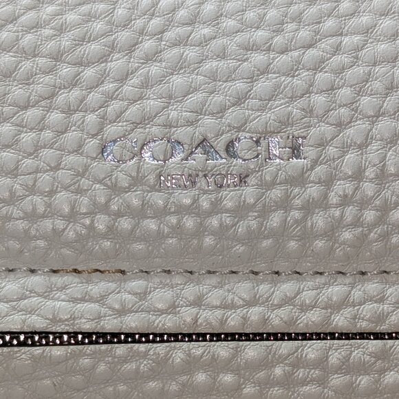 Coach white pebbled leather satchel with crossbody strap. EUC! - Picture 4 of 9